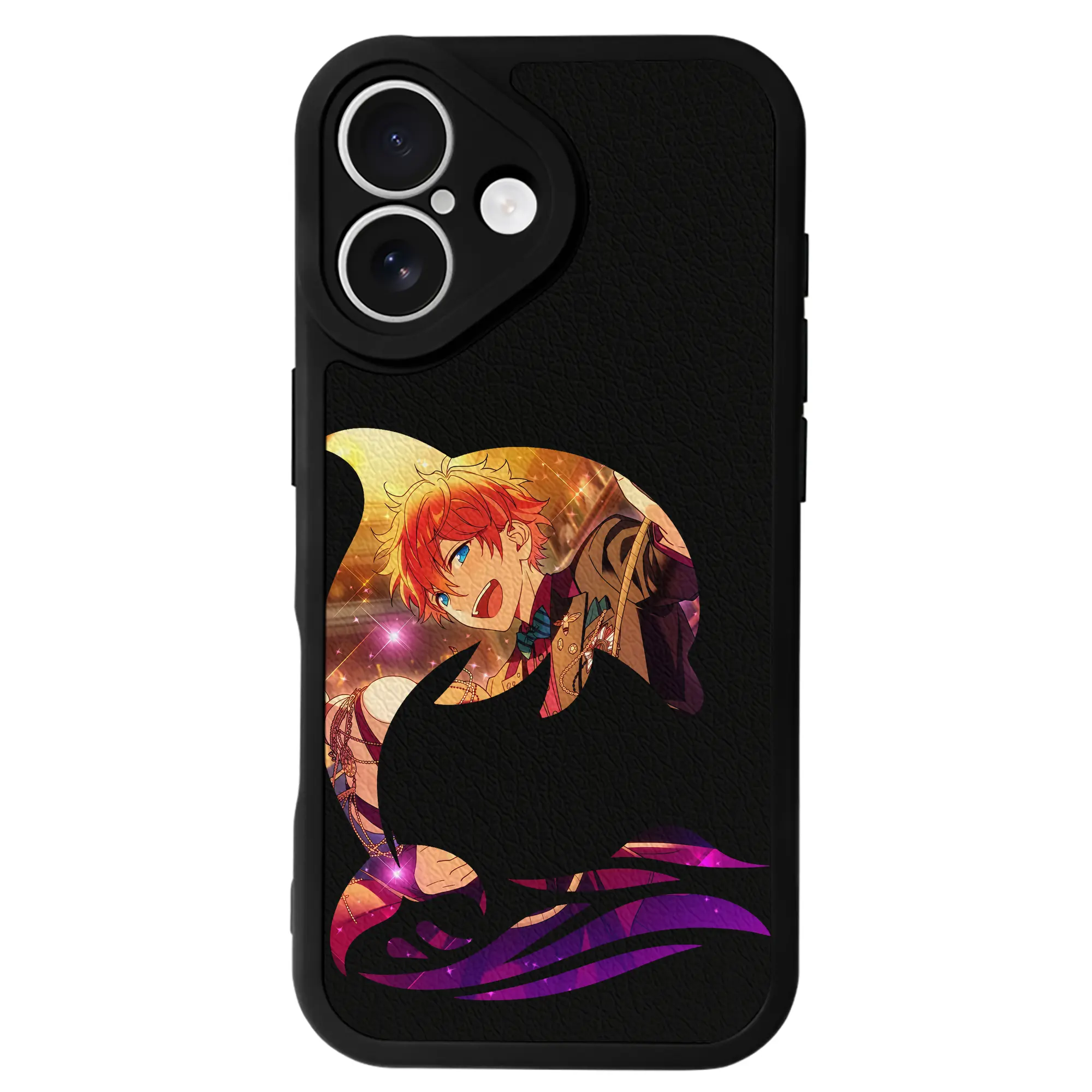 あんさん ぶる グッズ Trickstar 明星スバル - IPhone 16シリーズ対応 ・ シリコンスマホケース ・ レザー調 ・ 高精度フィット ・ 耐衝撃 ・ ワイヤレス充電対応 ・ 精密カット